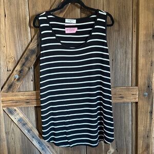 Zenana Black with White Stripes Tank Top